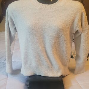 Cozy White Textured Sweater